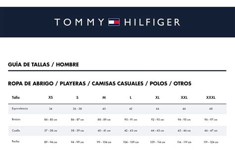 talla tommy hilfiger hombre